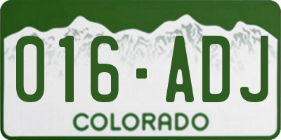 CO license plate 016ADJ