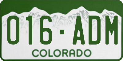 CO license plate 016ADM
