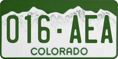 CO license plate 016AEA