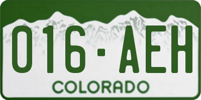 CO license plate 016AEH