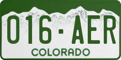 CO license plate 016AER