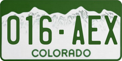 CO license plate 016AEX