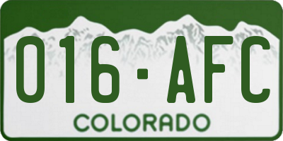 CO license plate 016AFC
