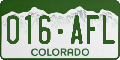 CO license plate 016AFL