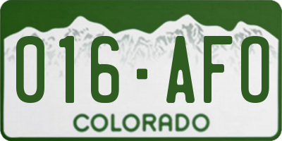 CO license plate 016AFO