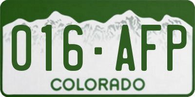 CO license plate 016AFP
