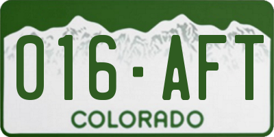 CO license plate 016AFT