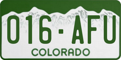 CO license plate 016AFU