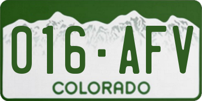 CO license plate 016AFV
