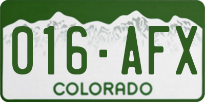 CO license plate 016AFX