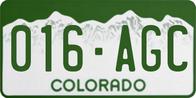CO license plate 016AGC