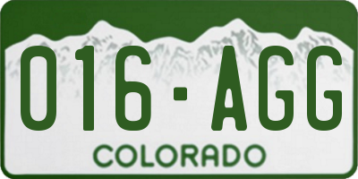 CO license plate 016AGG