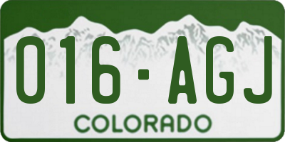 CO license plate 016AGJ