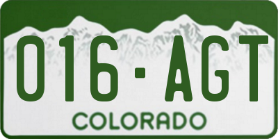 CO license plate 016AGT