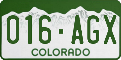 CO license plate 016AGX