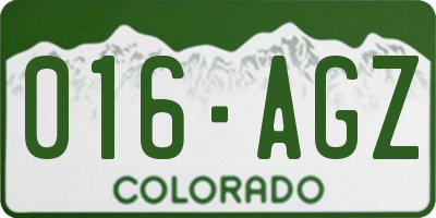 CO license plate 016AGZ