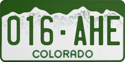 CO license plate 016AHE