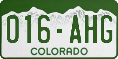 CO license plate 016AHG
