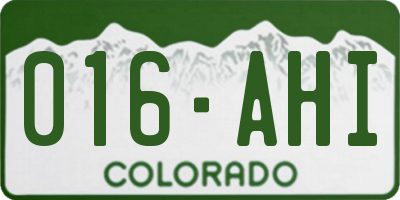 CO license plate 016AHI