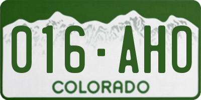 CO license plate 016AHO