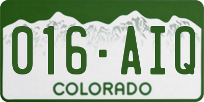 CO license plate 016AIQ
