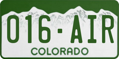 CO license plate 016AIR