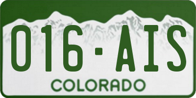CO license plate 016AIS