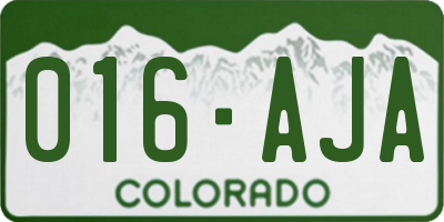 CO license plate 016AJA