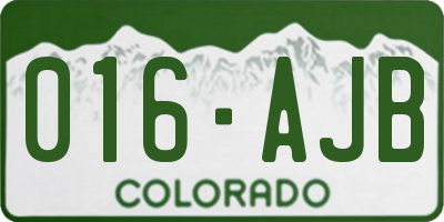 CO license plate 016AJB