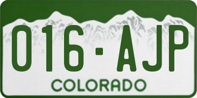CO license plate 016AJP