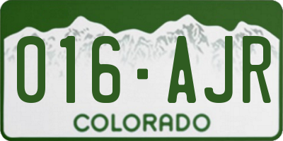 CO license plate 016AJR