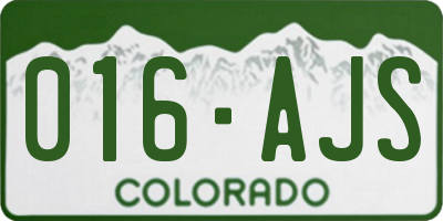 CO license plate 016AJS