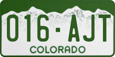 CO license plate 016AJT