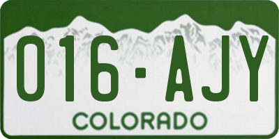 CO license plate 016AJY