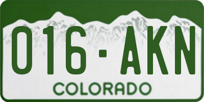CO license plate 016AKN