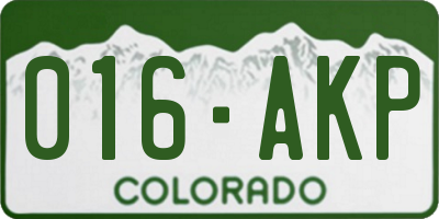 CO license plate 016AKP