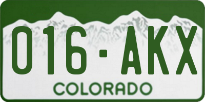 CO license plate 016AKX