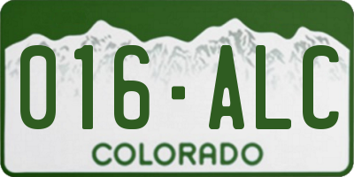 CO license plate 016ALC