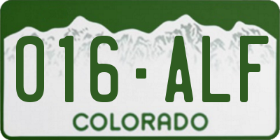 CO license plate 016ALF