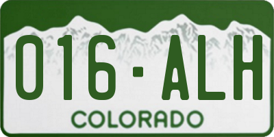 CO license plate 016ALH