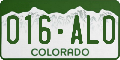 CO license plate 016ALO