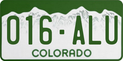 CO license plate 016ALU