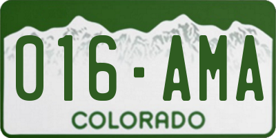 CO license plate 016AMA