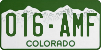 CO license plate 016AMF