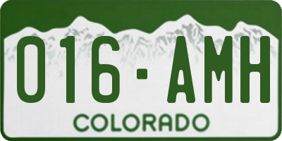 CO license plate 016AMH