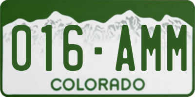 CO license plate 016AMM