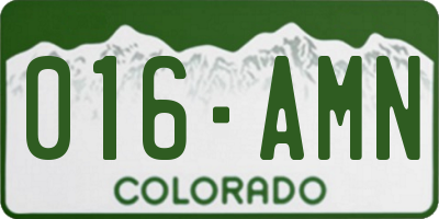 CO license plate 016AMN