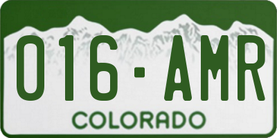 CO license plate 016AMR
