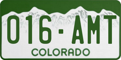 CO license plate 016AMT