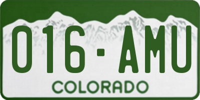 CO license plate 016AMU